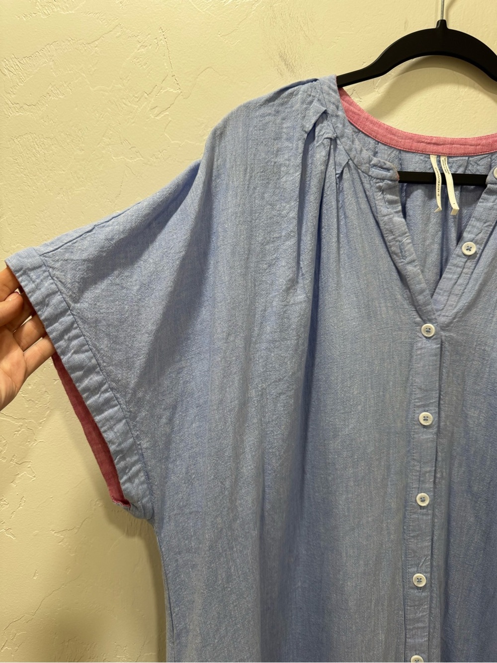 Anthropologie Linen Short Sleeve Maxi Dress Women's Large Blue Green Colorblock - Picture 8 of 16